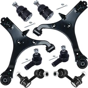 8Pcs Front End Suspension Kit Fit For 2003-2011 Ho-nda Element (EX and LX), 2 Lower Control Arm 2 Ball Joint 2 Sway Bar Link 2 Outer Tie Rod End (# K622173 K622174 K90454 K90455 ES80995 K500004)
