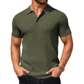 COOFANDY Men's Knit Polo Shirts Short Sleeve Textured Golf Shirt Fashion Casual Collared Pullover T-Shirts