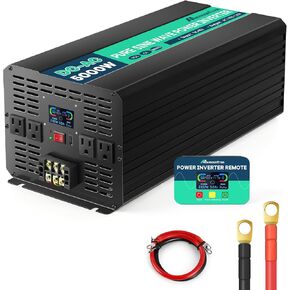 5000W 48V Pure GENTER POWER UNVERTER 48V DC TO 110V AC مع عرض LCD عن بعد اللاسلكي 4 منافذ AC ، 1 USB والكتل الطرفية لـ RV Truck Cabin Off Grid