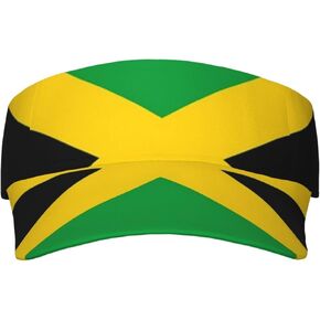 Cute Jamaica Flag Womens Sun Visor Hat Wide Brim Summer Sun Protection Hat Adjustable Jamaican Beach Sport Cap