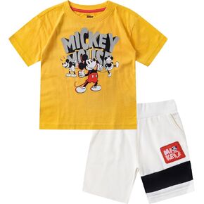Disney Mickey Mouse Boys Short Sleeve T-Shirt and Shorts 2 Piece Set for Toddlers and Big Kids