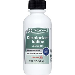 De La Cruz Decolorized Iodine First Aid Antiseptic (2 Fl Oz (Pack of 1))