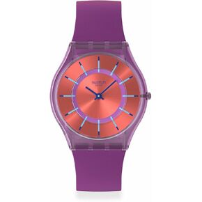 Swatch Unisex Casual Watch Purple Bio-sourced Quartz Sweet Strawberry Dream