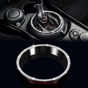 TOMALL Bling Gear Shift Cover Compatible with Mini Cooper Countryman Clubman Diamond Gear Shift Box Frame Cover Decorative Ring for Car Shiny Accessories