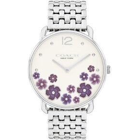 Watch Elliot Women's 2H's Quartz Watch - سوار 36 مم من الفولاذ المقاوم للصدأ - تصميم الأزهار الملون - الأزياء الممتازة - هدية لها