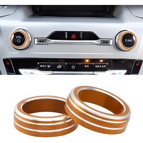 PIFOOG Accessories Fit for Ford Explorer 2025 2024 2023 2022 2021 2020 Volume Knob Covers Decal Adiuo VOL Tune Switch Trim Decor Stickers Car Interior Panels Parts Decoration Blue Aluminum Alloy 2Pcs