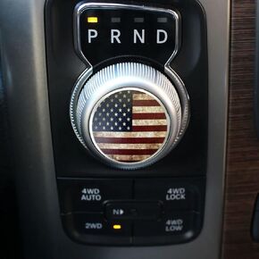 Gear Shift Switch Knob Cover Aluminium Dial Shifter Trim Plate for 1500/2500, 300/200 (Red-RM)