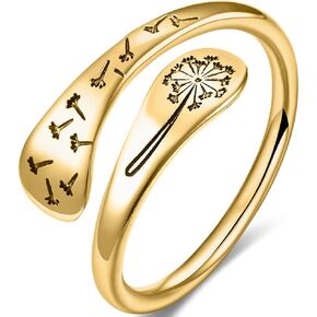 Jude Jewelers Stainless Steel Adjustable Size Floral Pattern Statement Wedding Thumb Wrap Ring