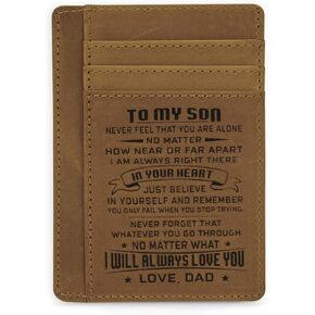 Son Memorial Gifts - Personalized Pocket Wallet For Daughter Gifts - 18th Birthday Graduation Christmas Gifts