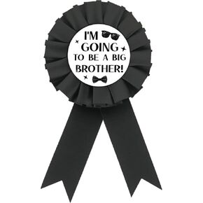 Big Brother Tinplate Badge Pin, Black Rosette Brother To Be Button Pin, Baby Shower Badge Pin for Boy, I'm Going To Be A Big Brother Brooch Buttons, Boy Birthday Party Supplies