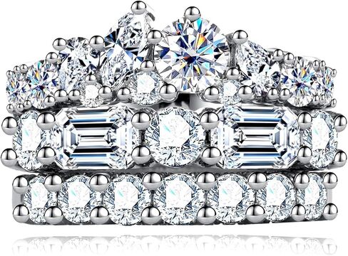 5.6777TTW مكعب الزركونيا الزفاف مجموعة حلقات الأبدية 5A CZ CZ STERALAL SETINGARY SENIVARY RING FOR WOME in Kuwait