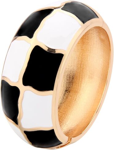 wynameleri Modern Cloisonne Bracelet Geometric Enamel Cuff Bangles Gold Hinged Bracelet Jewelry for Women Gift Box 184136 in Saudi Arabia