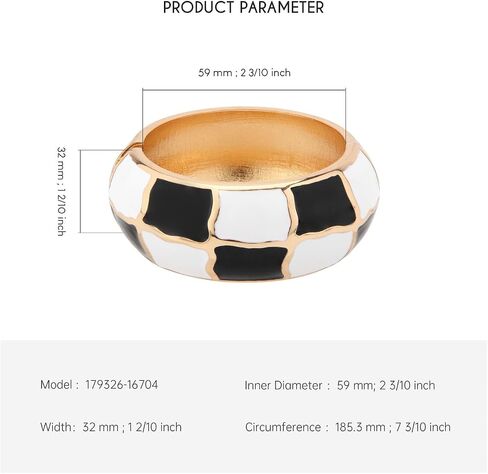 wynameleri Modern Cloisonne Bracelet Geometric Enamel Cuff Bangles Gold Hinged Bracelet Jewelry for Women Gift Box 184136 in Saudi Arabia