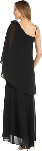R&M Richards Women's Noir Glitter One-Shoulder Gown in Saudi Arabia
