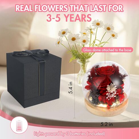 Luxury Preserved Flowers Real Roses in Gift Box for mom,Ideal Teacher Appreciation Gifts, Graduation Gifts, or Bridesmaid Gifts - Beautiful Home Decor in Saudi Arabia