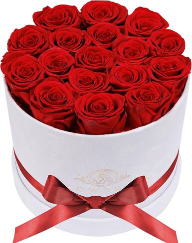 17 Flowers in a Luxury Suede Box, Birthday Gifts for Women, Preserved Flowers, Mothers Day Roses Gift for Mom, Bossy Pink in Saudi Arabia