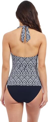 الملف الشخصي من قبل Gottex Cruise Women Women's Halter Tankini في الطوب والطباعة البيضاء مع أكواب ناعمة ، والأسلاك الداخلية ، والبطانة الكاملة الأساسية in Saudi Arabia