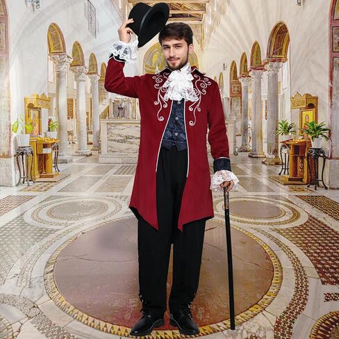 رجال من العصور الوسطى steampunk tailcoat سترة القوطية الفستان الفيكتوري معطف موحد عيد الهالوين حفلة تأثيري in Kuwait