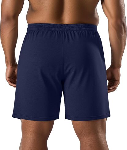 Ficerd 3 Pack Men's Big and Tall Cotton Lounge Pajama Casual Drawstring Jersey Shorts with Pockets PJ Gym Summer Clothes in Saudi Arabia