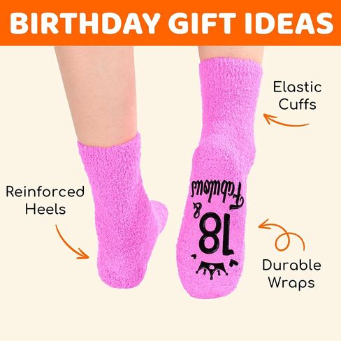 HAPPYPOP 18th Birthday Gifts Ideas Socks - 18 Year Old Birthday Presents for Girls, Happy Birthday Socks for 18 Year Olds in Saudi Arabia
