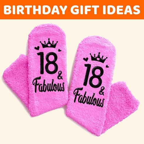 HAPPYPOP 18th Birthday Gifts Ideas Socks - 18 Year Old Birthday Presents for Girls, Happy Birthday Socks for 18 Year Olds in Saudi Arabia