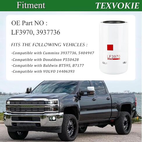 LF3970 Oil Filter Replacement For 3937736,3937144,B7177,P550428,Fits For QSB5.9L/6.7L,ISB07 6.7L Diesel Engines, 1 pack in Saudi Arabia