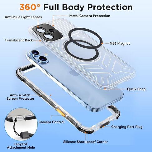 جراب WIFORT لهاتف iPhone 15 Pro Max مقاوم للماء، [IP68 مقاوم للغبار تحت الماء] [شاشة مدمجة] [مقاوم للصدمات العسكرية بطول 15 قدم] غطاء حماية محكم الغلق 360 درجة جراب هاتف بلوري مغناطيسي 6.7 بوصة أزرق in Saudi Arabia