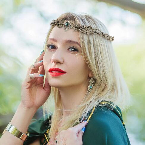 Crown Leaf Leaf Vintage - أغطية رأس Viking Crystal للنساء للنساء عصر النهضة هالوين Cosplay Party Prom Prom in Kuwait