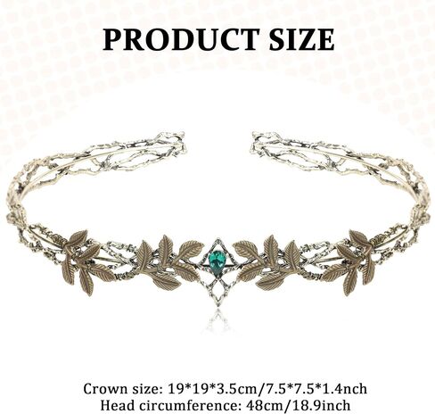 Crown Leaf Leaf Vintage - أغطية رأس Viking Crystal للنساء للنساء عصر النهضة هالوين Cosplay Party Prom Prom in Kuwait