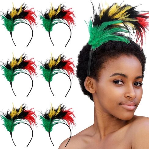 Juneteenth Headbands for Women June 19th Decor Feather Fascinator African Black Freedom Day Decor in Saudi Arabia