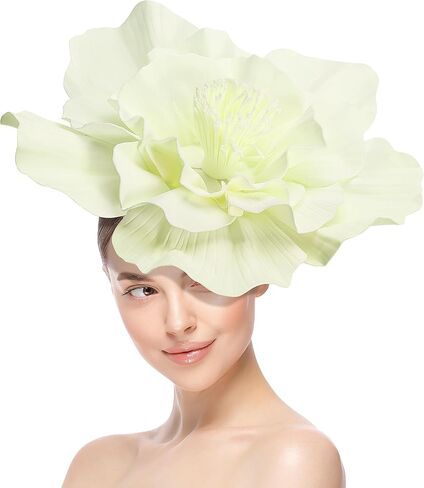 Wehhbtye Large Flower Fascinator Hat for Women, Tea Party Flower Headwears, Lady Fascinators Headband for Party Accessories in Kuwait