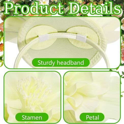 Wehhbtye Large Flower Fascinator Hat for Women, Tea Party Flower Headwears, Lady Fascinators Headband for Party Accessories in Kuwait