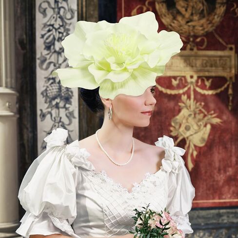 Wehhbtye Large Flower Fascinator Hat for Women, Tea Party Flower Headwears, Lady Fascinators Headband for Party Accessories in Kuwait