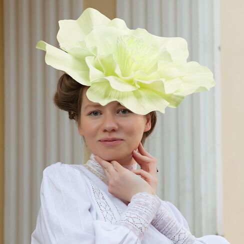 Wehhbtye Large Flower Fascinator Hat for Women, Tea Party Flower Headwears, Lady Fascinators Headband for Party Accessories in Kuwait