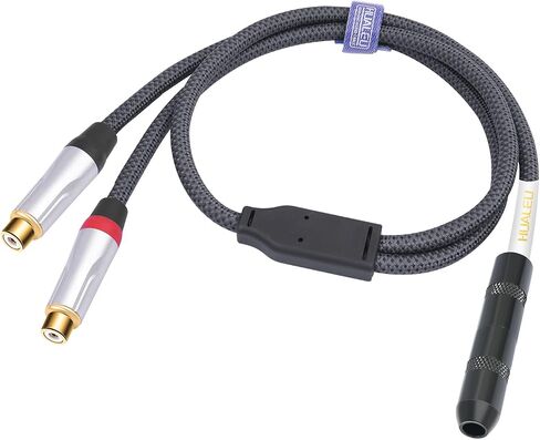 كابل مقسم صوت ستيريو RCA ذكر إلى 1/4 أنثى؛ 6.35 مم أنثى إلى 2 ذكر RCA، كابل صوت RCA مزدوج إلى 1/4 بوصة أنثى - 1 قدم in Saudi Arabia