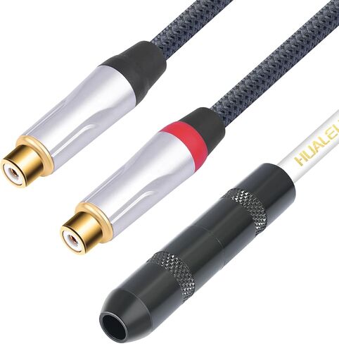 كابل مقسم صوت ستيريو RCA ذكر إلى 1/4 أنثى؛ 6.35 مم أنثى إلى 2 ذكر RCA، كابل صوت RCA مزدوج إلى 1/4 بوصة أنثى - 1 قدم in Saudi Arabia