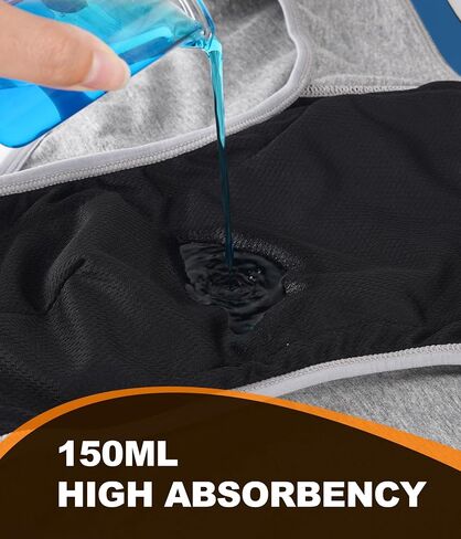 Incontinence Underwear for Men, 150ML Absorbent Washable Protective Leak Proof Reusable, Briefs 3 Pack (Multicolor01, Medium) in Saudi Arabia