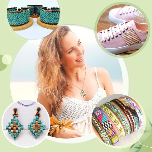 PH PandaHall 12 Colors 2-Hole Glass Seed Beads, 300pcs 2 Sizes Tila Beads Flat Rectangular Square Beads Japanese Glass Beads Spacer Beads for Jewelry Bracelet Earring Making in Saudi Arabia