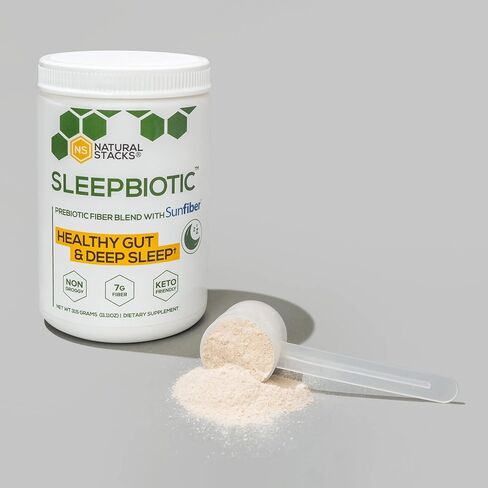 SleepBiotic Prebiotic Fiber Blend - Prebiotic Fiber Powder w/German Chamomile & Green Banana Flour - Prebiotic Powder Fiber Supplement for Healthy Gut 292g [20 Servings] in Saudi Arabia