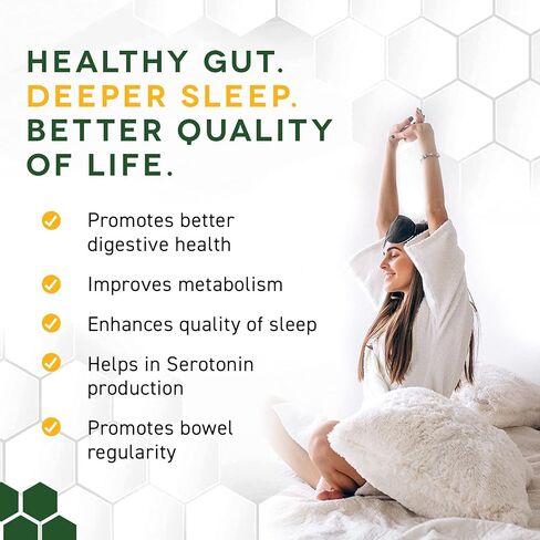 SleepBiotic Prebiotic Fiber Blend - Prebiotic Fiber Powder w/German Chamomile & Green Banana Flour - Prebiotic Powder Fiber Supplement for Healthy Gut 292g [20 Servings] in Saudi Arabia