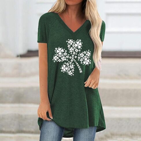 Womens Long Tunics or Tops to Wear with Leggings Short/Long Sleeve Blouses Shirts in Saudi Arabia