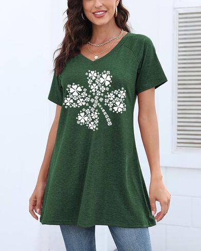 Womens Long Tunics or Tops to Wear with Leggings Short/Long Sleeve Blouses Shirts in Saudi Arabia
