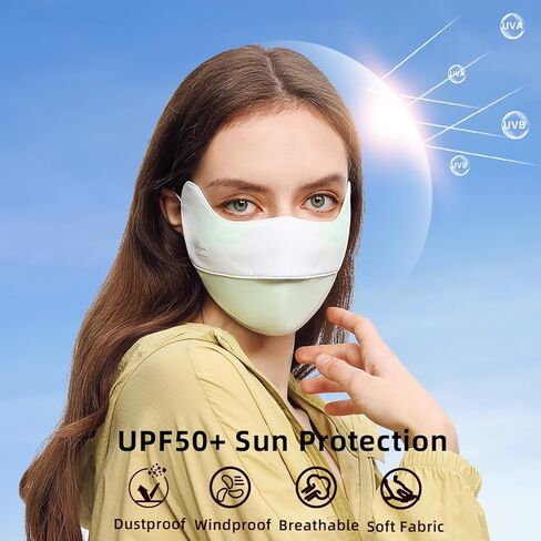 Sun Protection Face Cover UPF 50+ Anti-UV Women Summer Mask Cooling Breathable Face Covering SLF5M040T in Kuwait