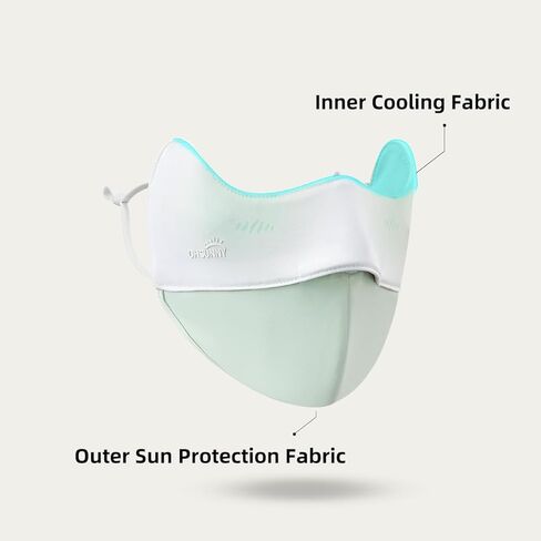 Sun Protection Face Cover UPF 50+ Anti-UV Women Summer Mask Cooling Breathable Face Covering SLF5M040T in Kuwait