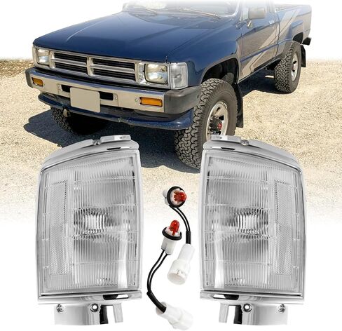 مصابيح خلفية USR 84-88 4Runner - مجموعة مصابيح الضوء الخلفي البديلة (يسار + يمين) متوافقة مع شاحنة بيك اب تويوتا 1984-1988 2WD/4WD و84-89 4 عداء (عدسة حمراء/شفافة، 6 مصابيح، وشملت الأسلاك) in Kuwait