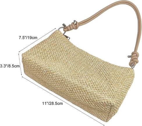 Straw Hobo Handbags for Women Fashion Woven Straw Shoulder Bag for Beach Holiday in Saudi Arabia