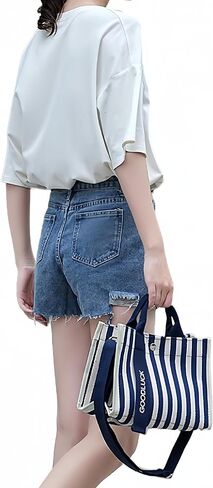 Canvas Crossbody Shoulder Bag for Women, Sling Tote with Handles & Removable Strap, Fanny Pack Travel Handbag in Saudi Arabia