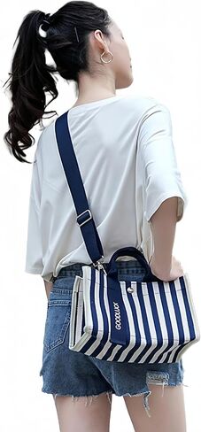 Canvas Crossbody Shoulder Bag for Women, Sling Tote with Handles & Removable Strap, Fanny Pack Travel Handbag in Saudi Arabia
