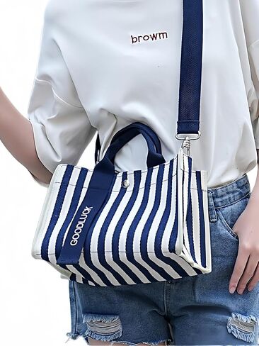 Canvas Crossbody Shoulder Bag for Women, Sling Tote with Handles & Removable Strap, Fanny Pack Travel Handbag in Saudi Arabia
