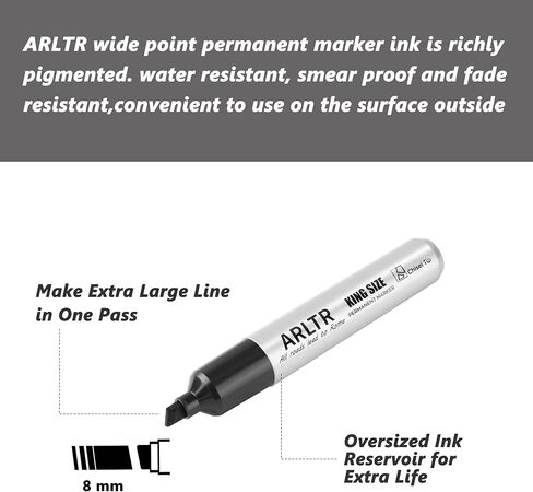Permanent Markers King Size (Black), Bulk of 36 Large Chisel Tip, Works on Plastic, Wood, Stone, Metal, Glass and Poster Boards for Doodling, Coloring in Saudi Arabia